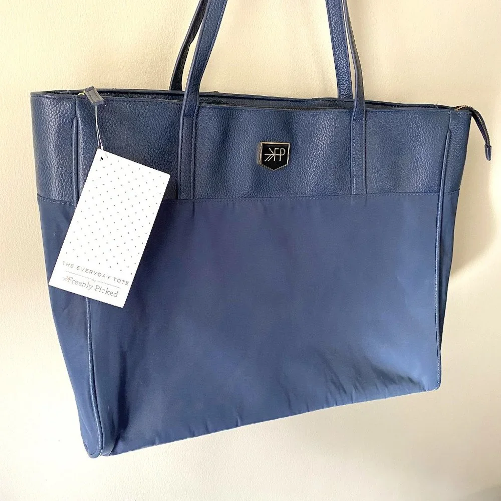 Freshly Picked Navy Blue Tote Diaper Bag